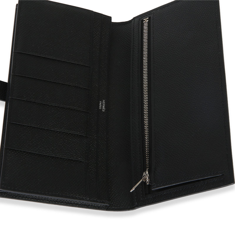 Hermès Black Epsom Bearn Wallet Phw Leather
