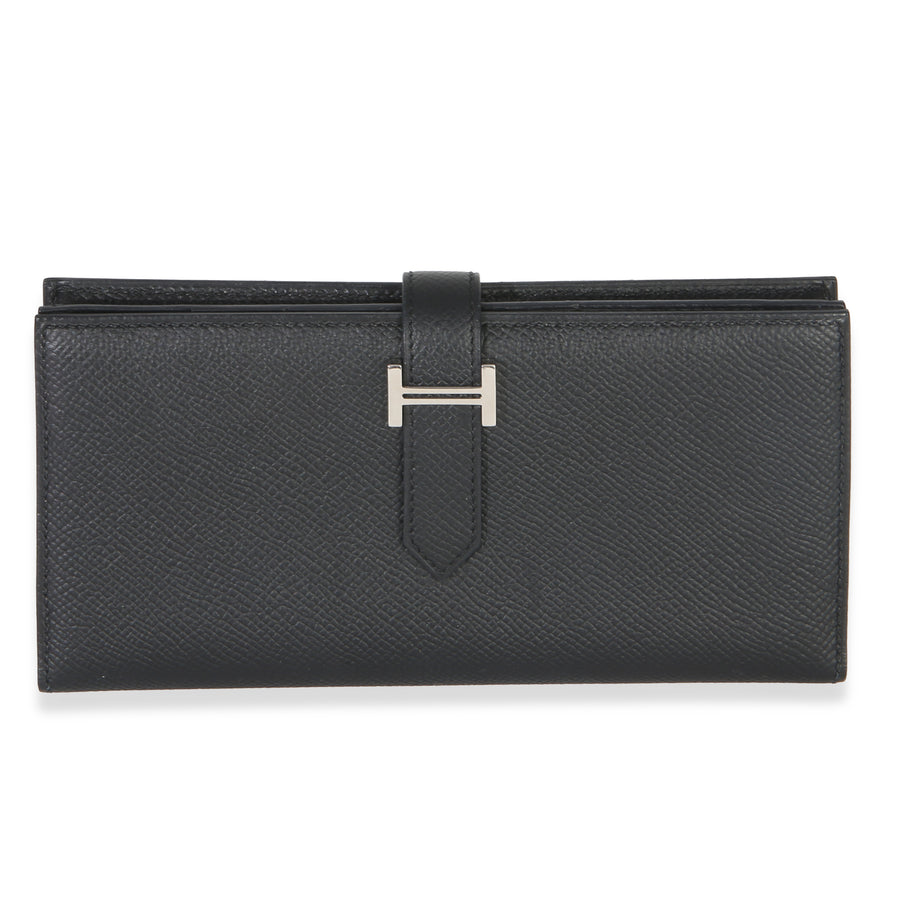 Hermès Black Epsom Bearn Wallet Phw Leather