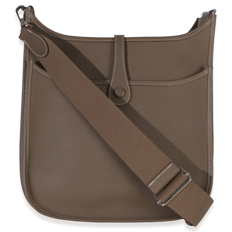 Hermès Etoupe Epsom Evelyne Iii Pm 29 Phw Gray Leather Handbag