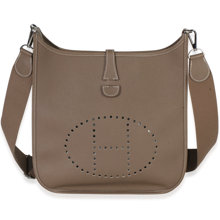 Hermès Etoupe Epsom Evelyne Iii Pm 29 Phw Gray Leather Handbag