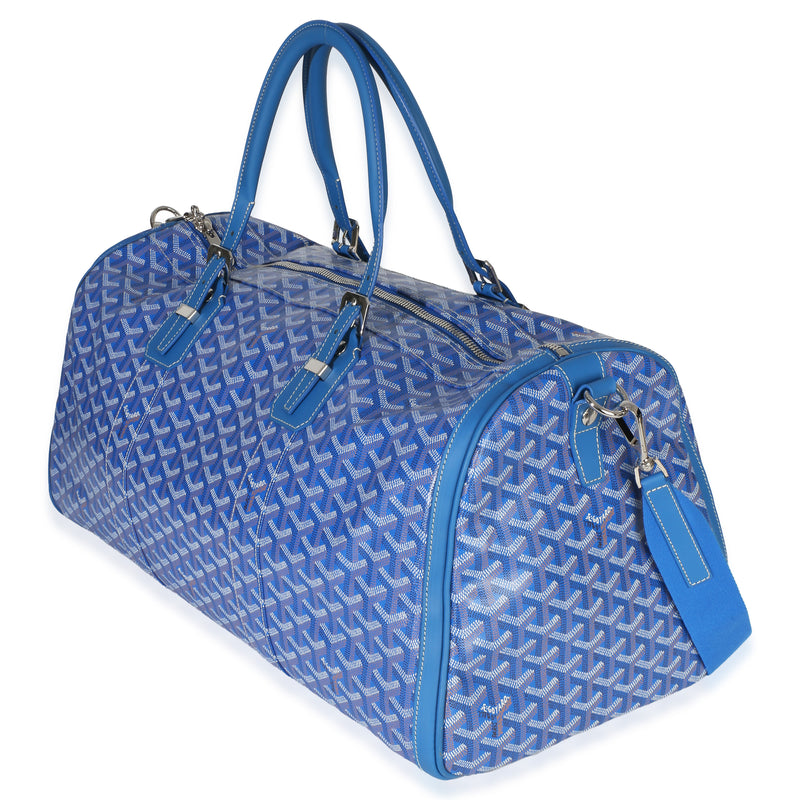Goyard Blue Goyardine Canvas Croisière Boston 50 Handbag