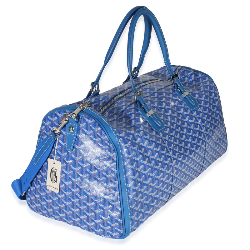 Goyard Blue Goyardine Canvas Croisière Boston 50 Handbag