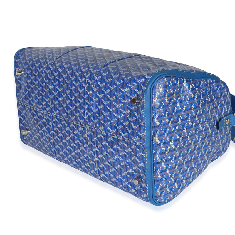 Goyard Blue Goyardine Canvas Croisière Boston 50 Handbag
