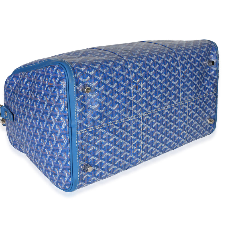 Goyard Blue Goyardine Canvas Croisière Boston 50 Handbag