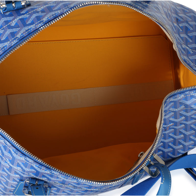 Goyard Blue Goyardine Canvas Croisière Boston 50 Handbag