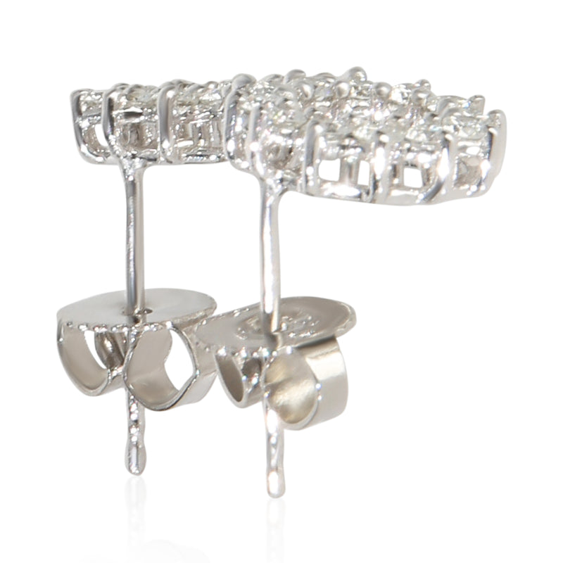Tiffany & Co. Platinum Diamond Open Circle Earrings 950