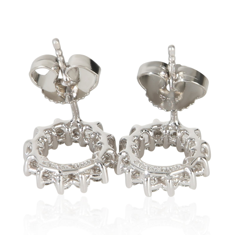 Tiffany & Co. Platinum Diamond Open Circle Earrings 950