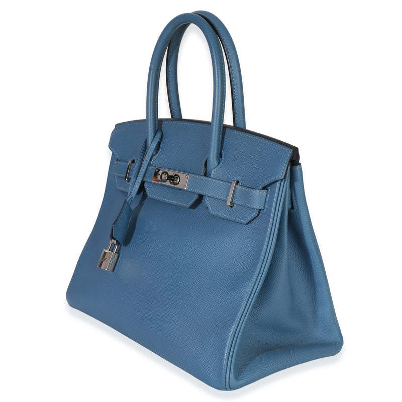 Hermès Bleu Brighton Epsom Birkin 30 Phw Blue Leather Handbag