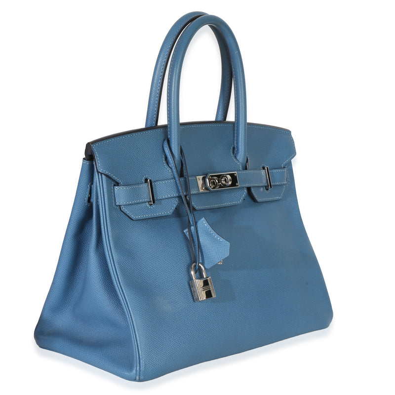 Hermès Bleu Brighton Epsom Birkin 30 Phw Blue Leather Handbag