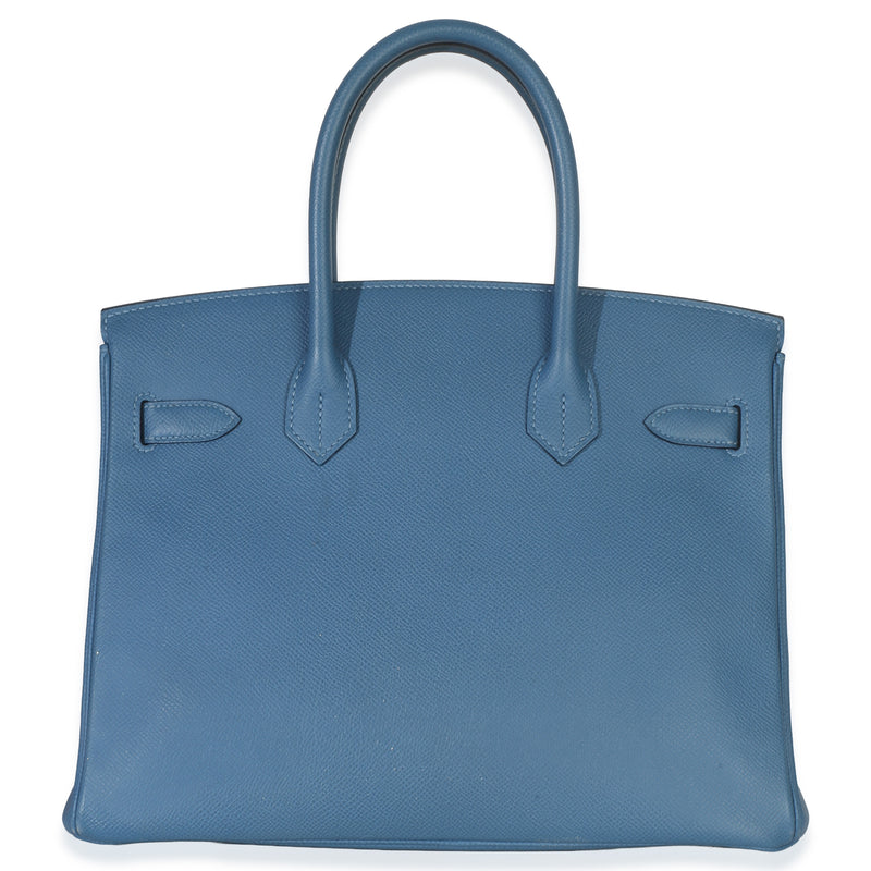 Hermès Bleu Brighton Epsom Birkin 30 Phw Blue Leather Handbag
