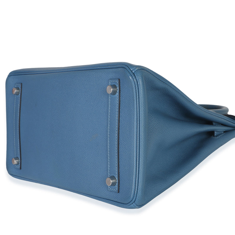 Hermès Bleu Brighton Epsom Birkin 30 Phw Blue Leather Handbag
