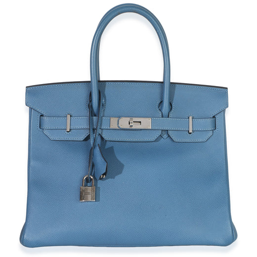 Hermès Bleu Brighton Epsom Birkin 30 Phw Blue Leather Handbag
