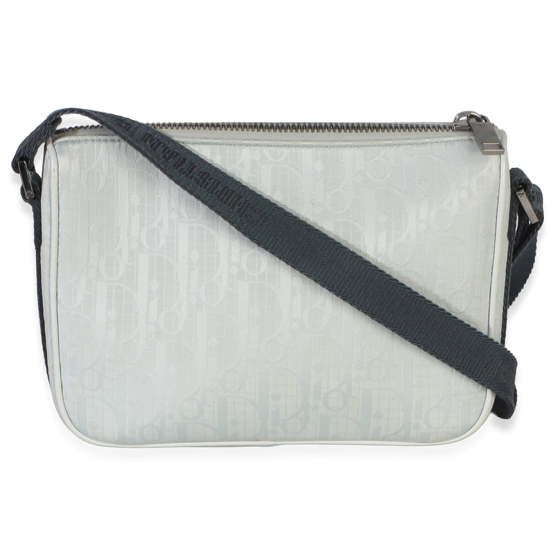 Christian Dior Light Blue Oblique Jacquard 8 Pouch With Strap Fabric Handbag