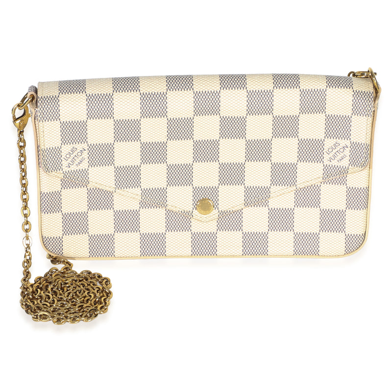 Louis Vuitton Damier Azur Canvas Felicie Pochette Beige Handbag