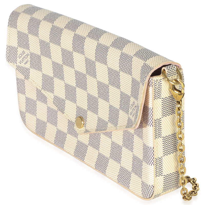 Louis Vuitton Damier Azur Canvas Felicie Pochette Beige Handbag