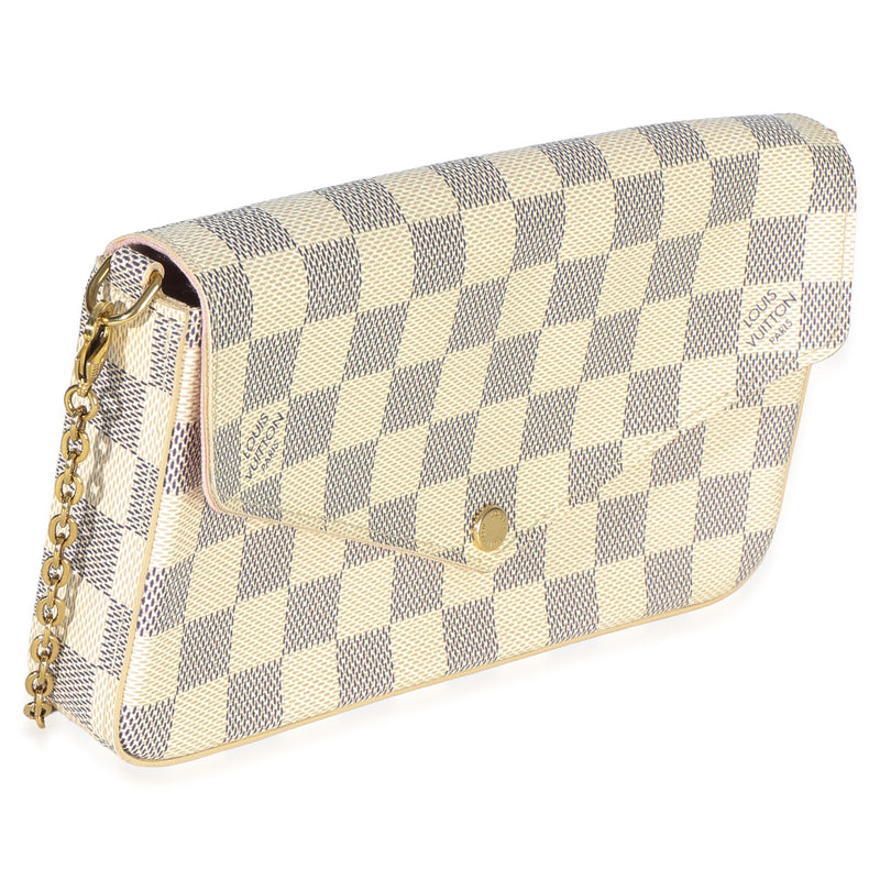 Louis Vuitton Damier Azur Canvas Felicie Pochette Beige Handbag