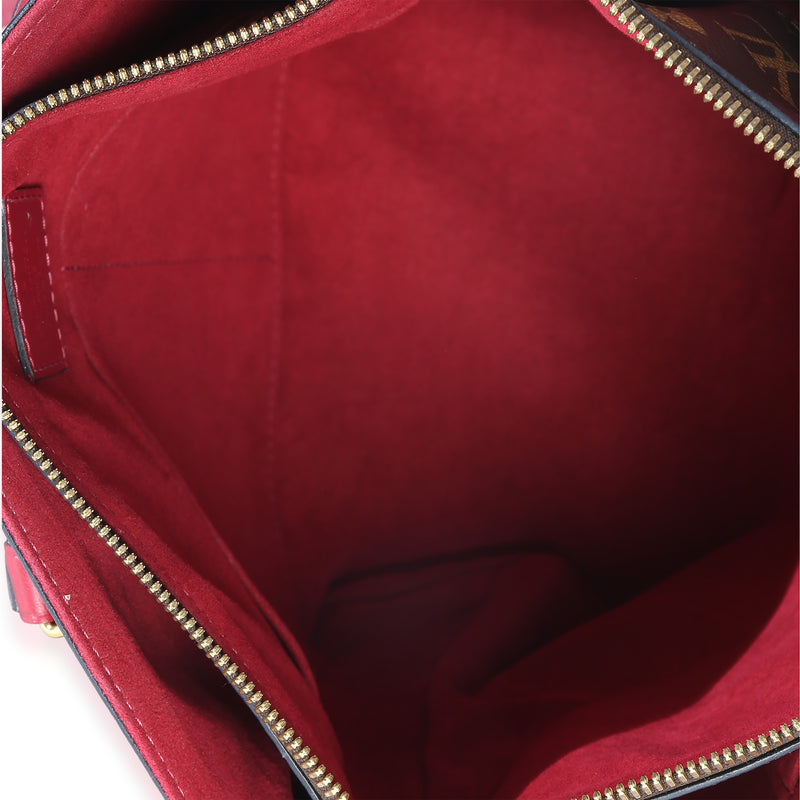 Louis Vuitton Bordeaux Monogram Canvas Flower Zipped Tote Pm Brown Handbag