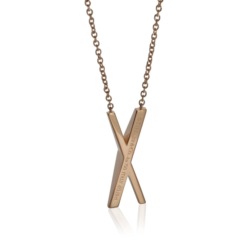Tiffany & Co. Rose Gold Diamond Atlas X Pendant 18k