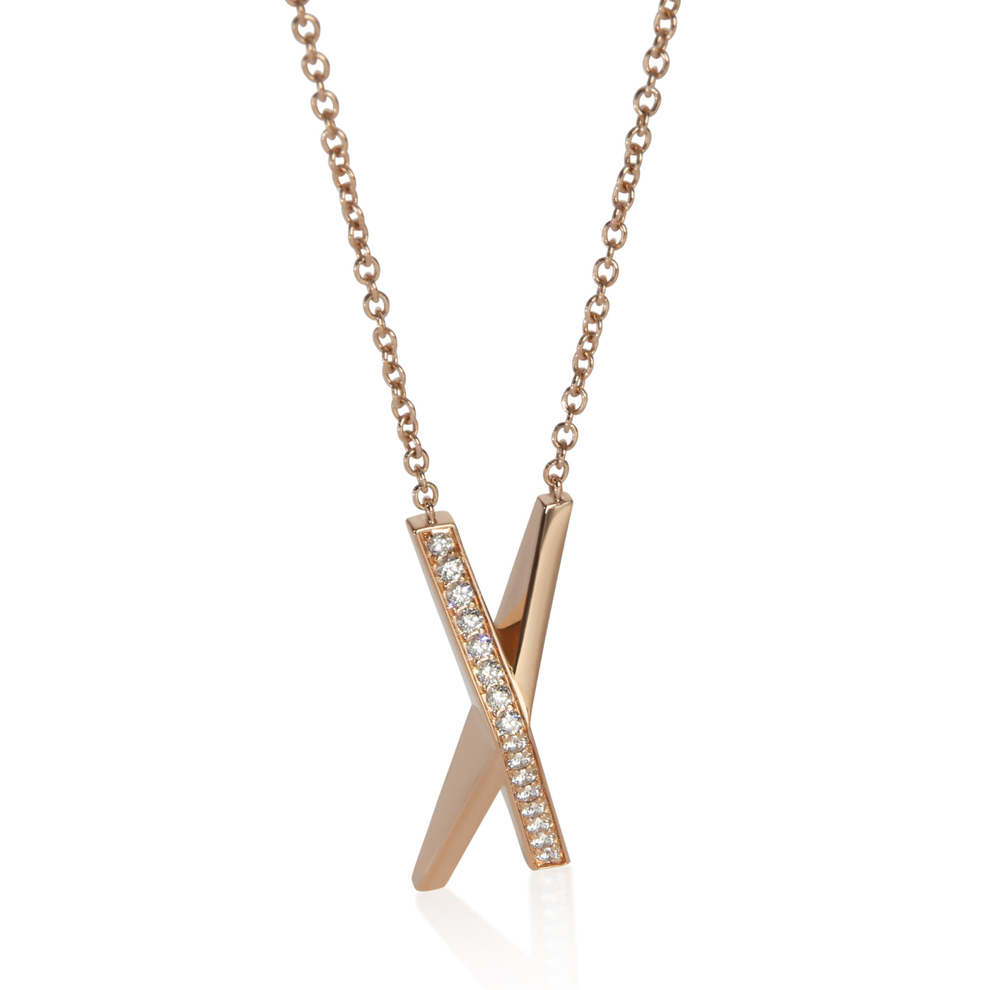 Tiffany & Co. Rose Gold Diamond Atlas X Pendant 18k