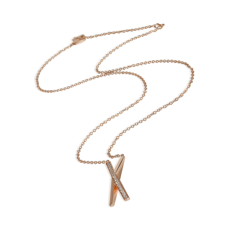 Tiffany & Co. Rose Gold Diamond Atlas X Pendant 18k