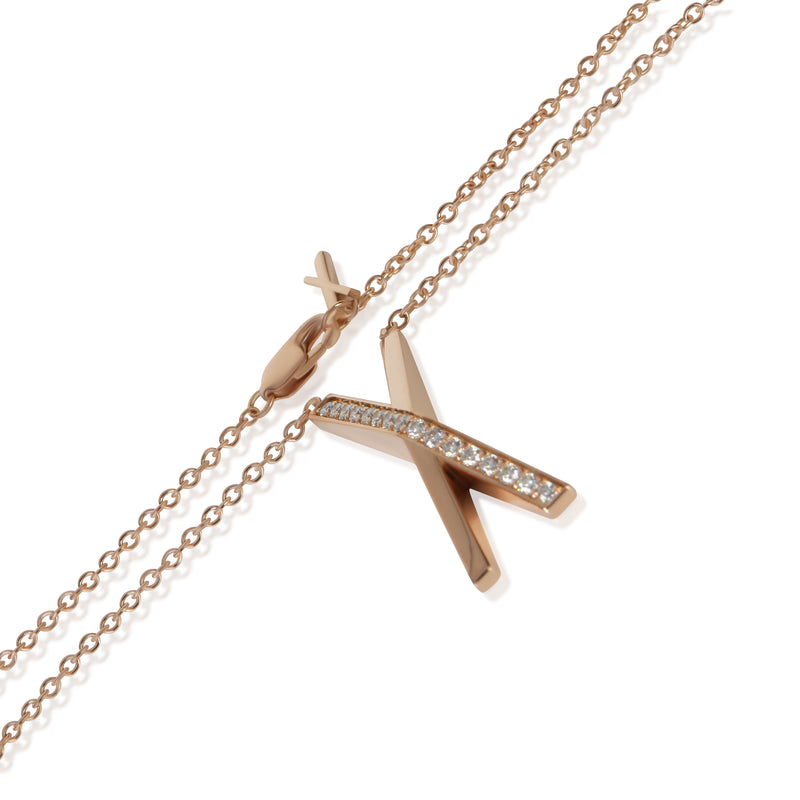 Tiffany & Co. Rose Gold Diamond Atlas X Pendant 18k