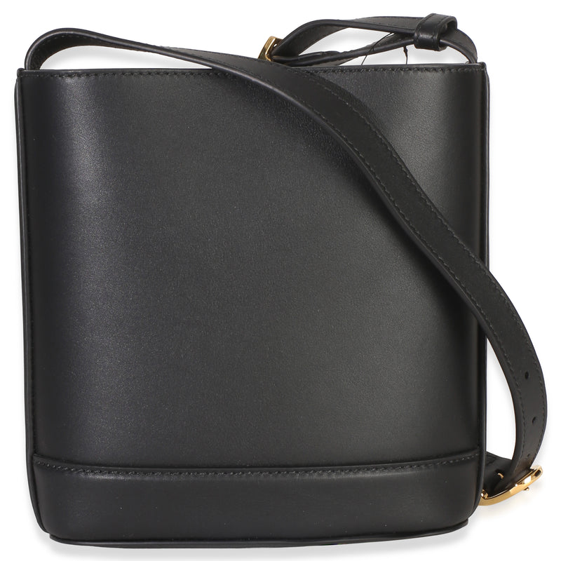 Gucci Black Smooth Calfskin Hasler Horsebit 73 Small Bucket Bag Leather Handbag