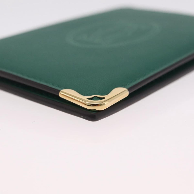 Cartier Coin Purse Must De Leather Green Accessory