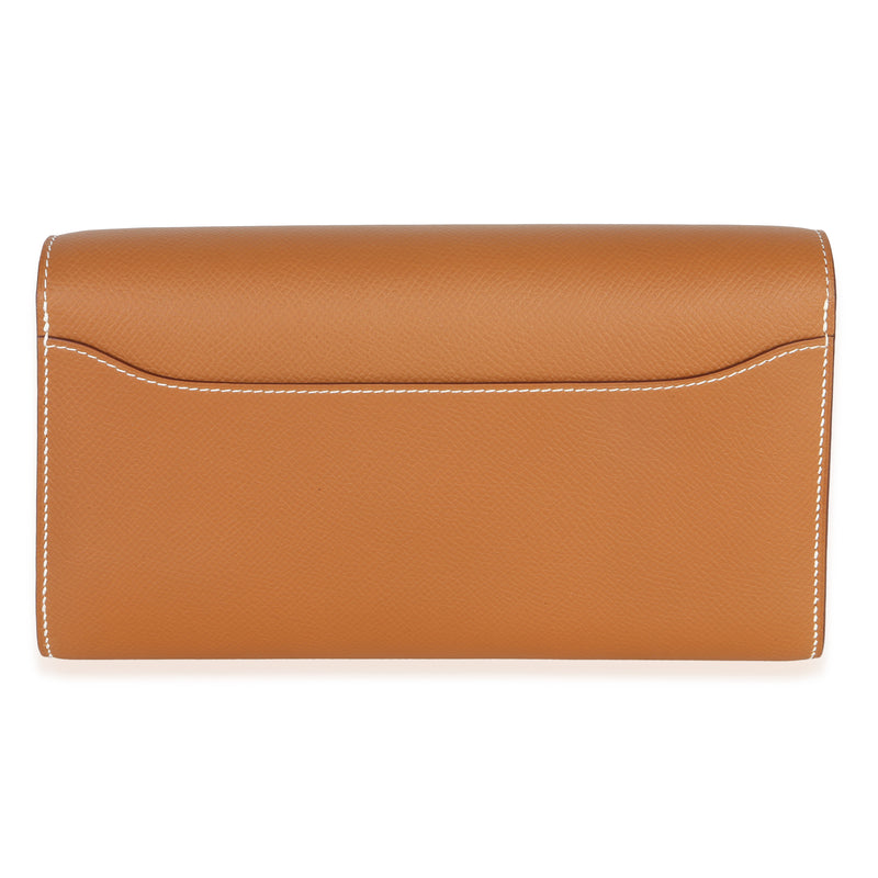 Hermès Gold Epsom Constance Long Wallet To Go Ghw Brown Leather