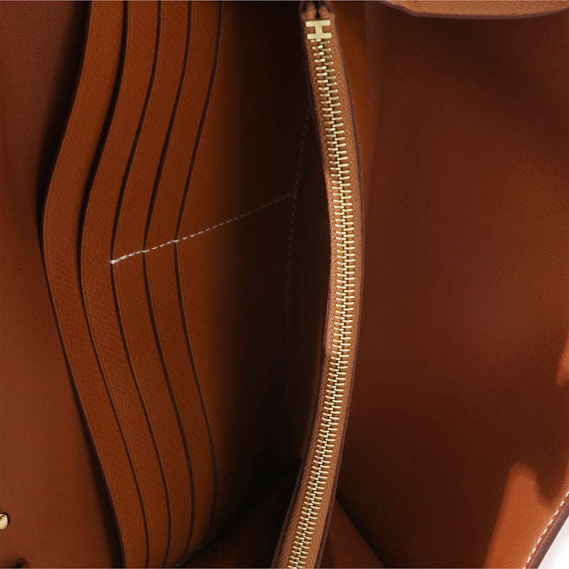 Hermès Gold Epsom Constance Long Wallet To Go Ghw Brown Leather