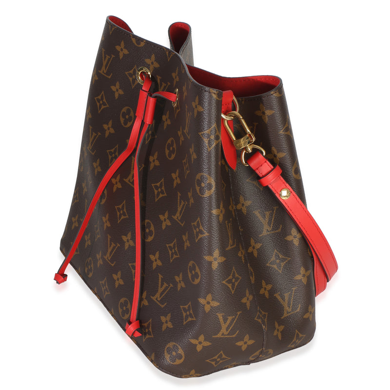 Louis Vuitton Coquelicot Monogram Canvas Neonoe Mm Brown Coated Handbag