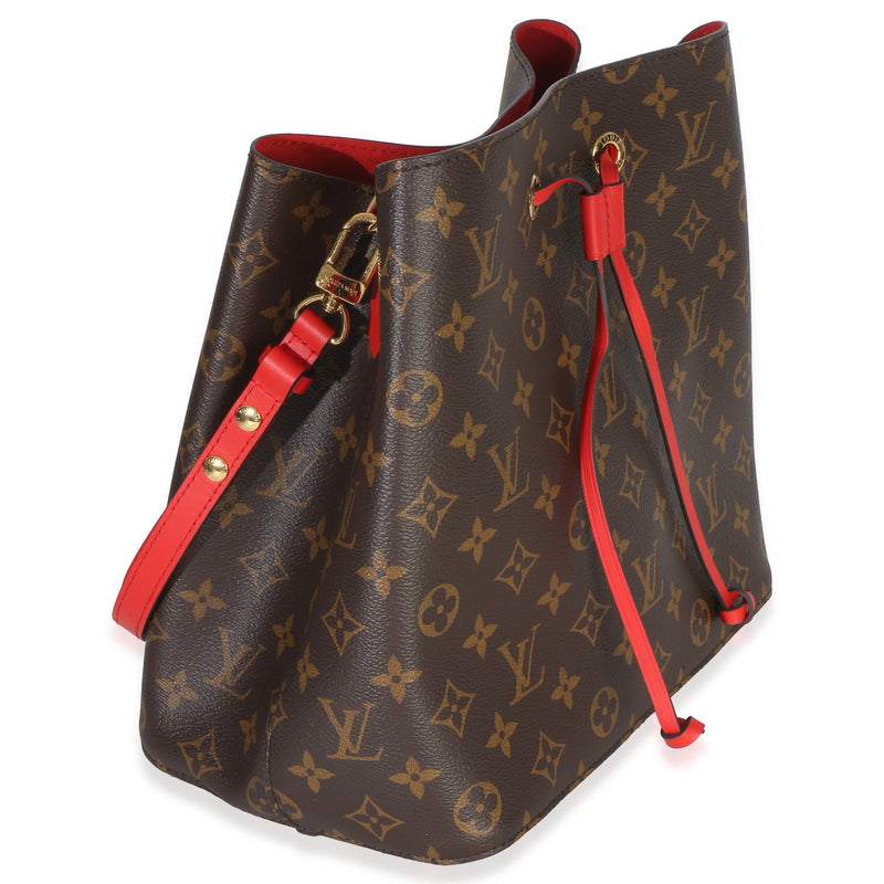 Louis Vuitton Coquelicot Monogram Canvas Neonoe Mm Brown Coated Handbag