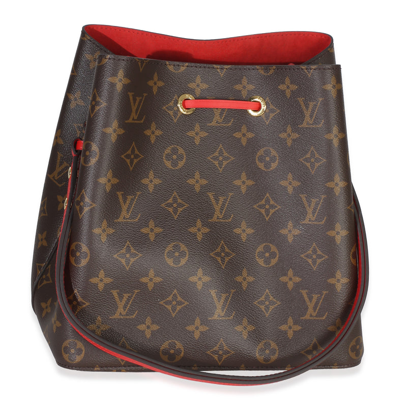 Louis Vuitton Coquelicot Monogram Canvas Neonoe Mm Brown Coated Handbag