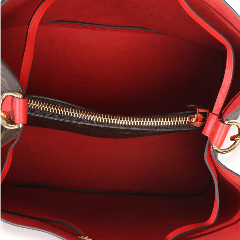 Louis Vuitton Coquelicot Monogram Canvas Neonoe Mm Brown Coated Handbag