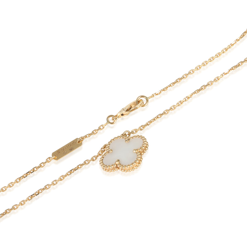 Van Cleef & Arpels Yellow Gold Mother Of Pearl Vintage Alhambra Pendant 18k