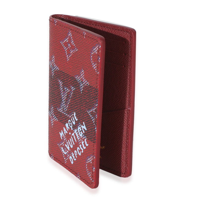 Louis Vuitton Red Monogram Canvas Heritage Pocket Organizer Blue; Wallet