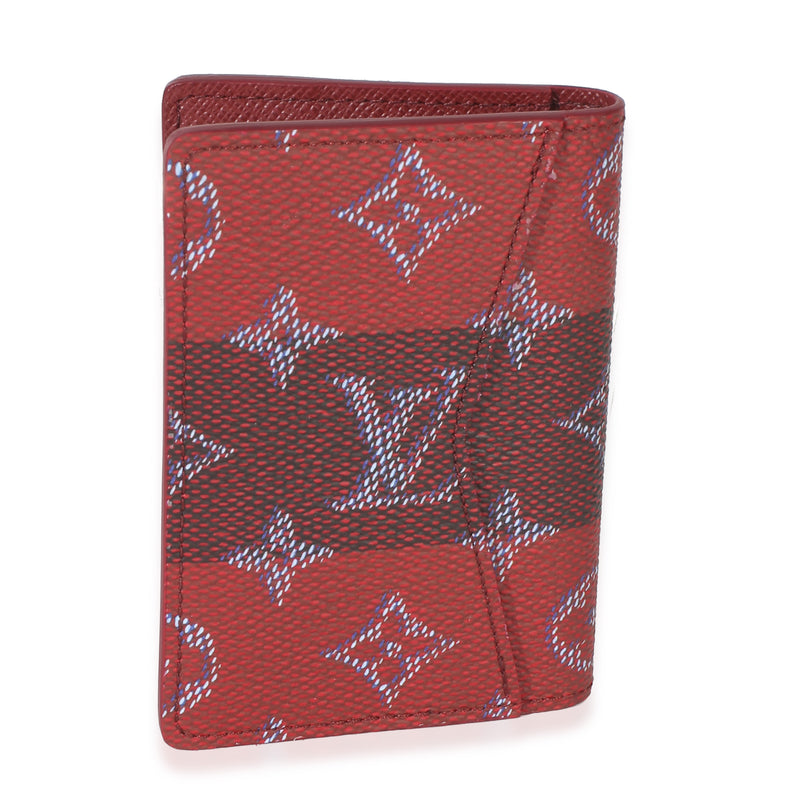 Louis Vuitton Red Monogram Canvas Heritage Pocket Organizer Blue; Wallet