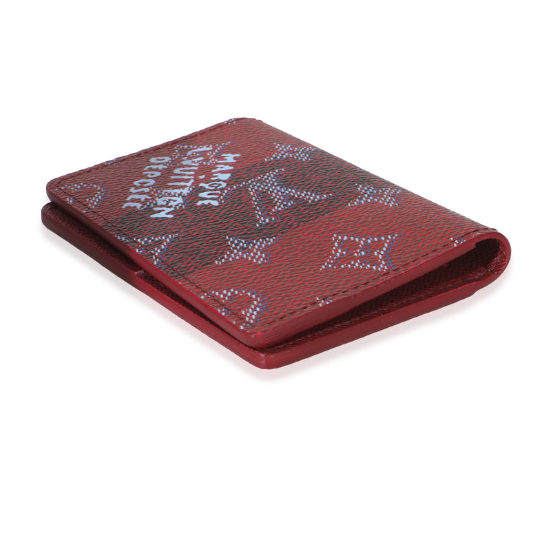 Louis Vuitton Red Monogram Canvas Heritage Pocket Organizer Blue; Wallet