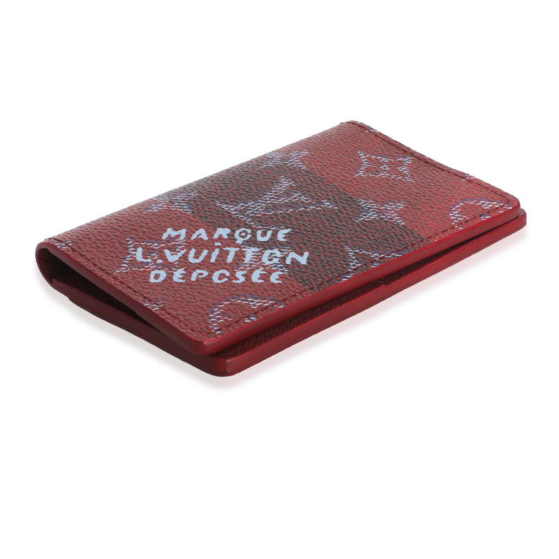 Louis Vuitton Red Monogram Canvas Heritage Pocket Organizer Blue; Wallet