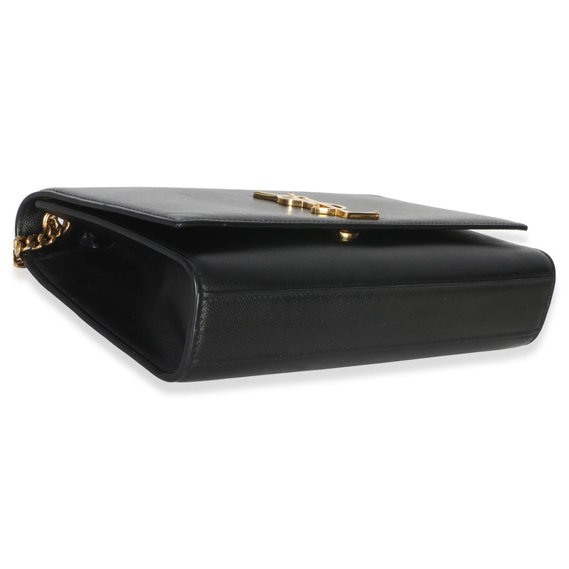 Saint Laurent Black Grain De Poudre Medium Kate Chain Bag Leather Handbag
