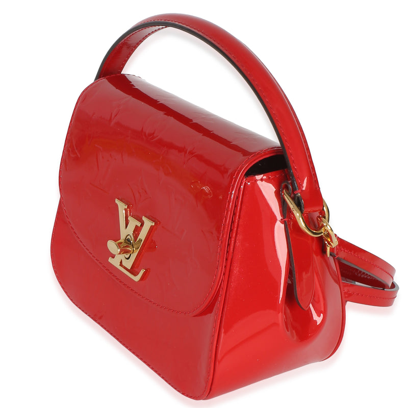 Louis Vuitton Red Monogram Vernis Pasadena Shoulder Bag Patent Leather Handbag