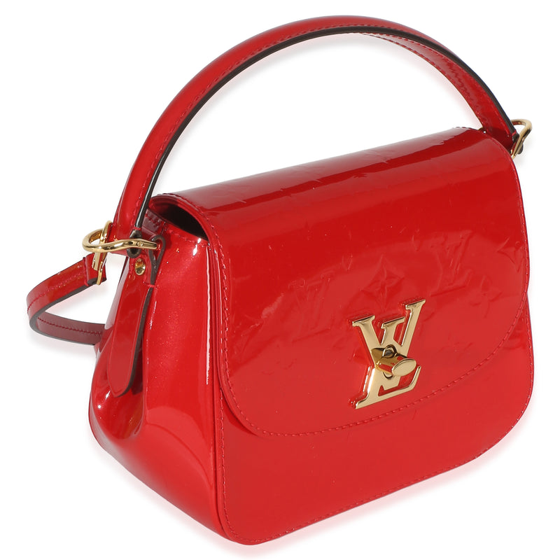 Louis Vuitton Red Monogram Vernis Pasadena Shoulder Bag Patent Leather Handbag