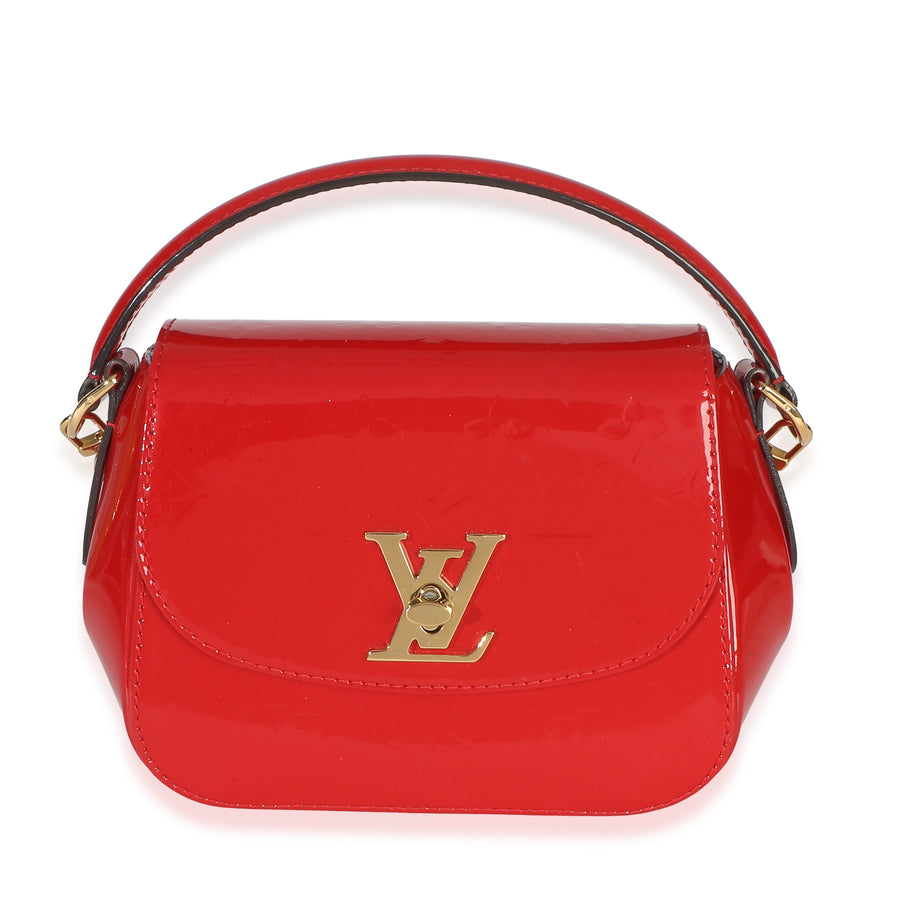 Louis Vuitton Red Monogram Vernis Pasadena Shoulder Bag Patent Leather Handbag