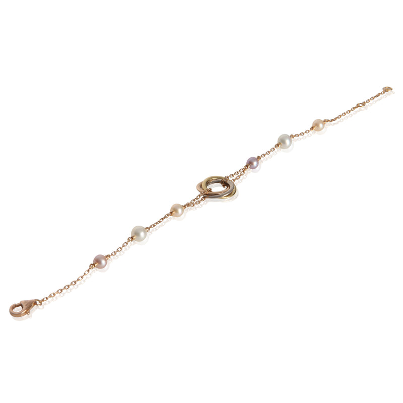 Cartier 3-Tone Gold Pearl Trinity Bracelet 18k
