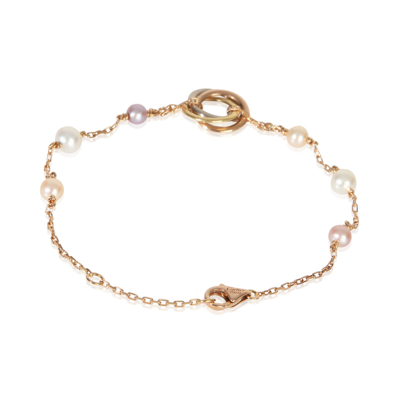 Cartier 3-Tone Gold Pearl Trinity Bracelet 18k