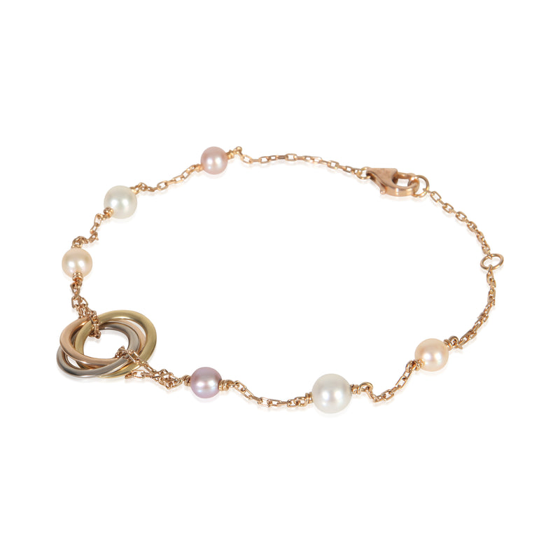 Cartier 3-Tone Gold Pearl Trinity Bracelet 18k