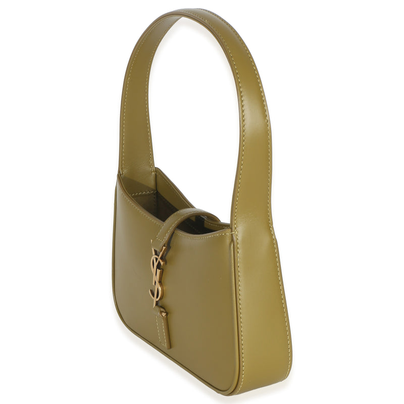 Saint Laurent Olive Smooth Calfskin Mini Le 5 A 7 Hobo Green Leather Handbag