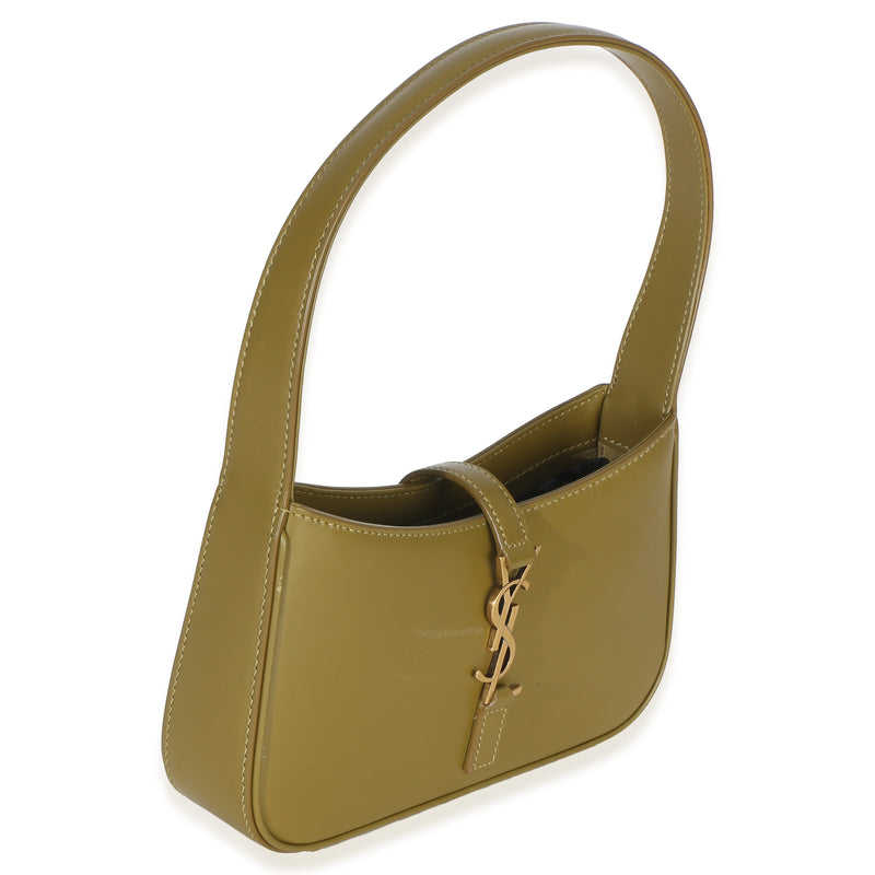 Saint Laurent Olive Smooth Calfskin Mini Le 5 A 7 Hobo Green Leather Handbag