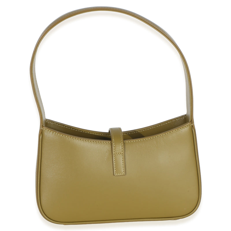 Saint Laurent Olive Smooth Calfskin Mini Le 5 A 7 Hobo Green Leather Handbag