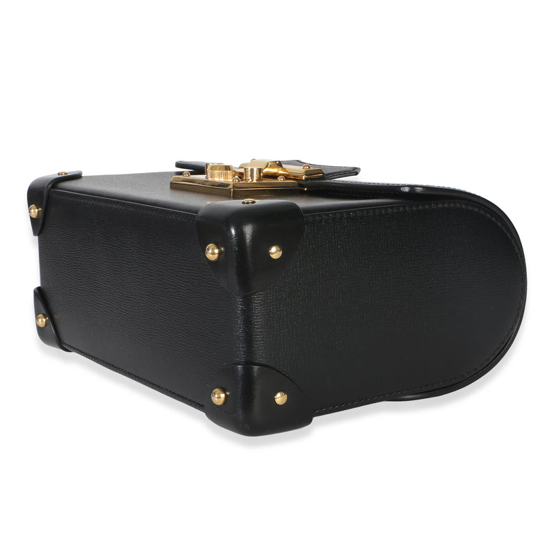 Gucci Black Azalea Calfskin Small Padlock Bamboo Shoulder Bag Leather Handbag