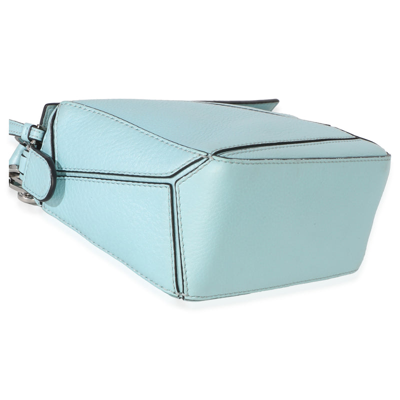 Loewe Light Blue Grained Calfskin Mini Puzzle Leather Handbag